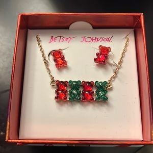 New Betsey Johnson Gummy Bears Earrings & Necklace Set